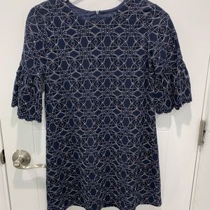 Moka Zalia Ribau Navy Blue and White Lace Girls Dress Size 12